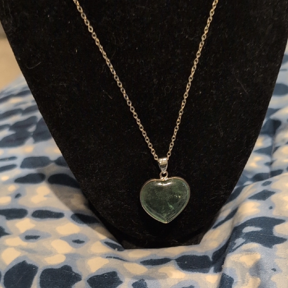 Elegant Fluorite Heart Pendant Necklace